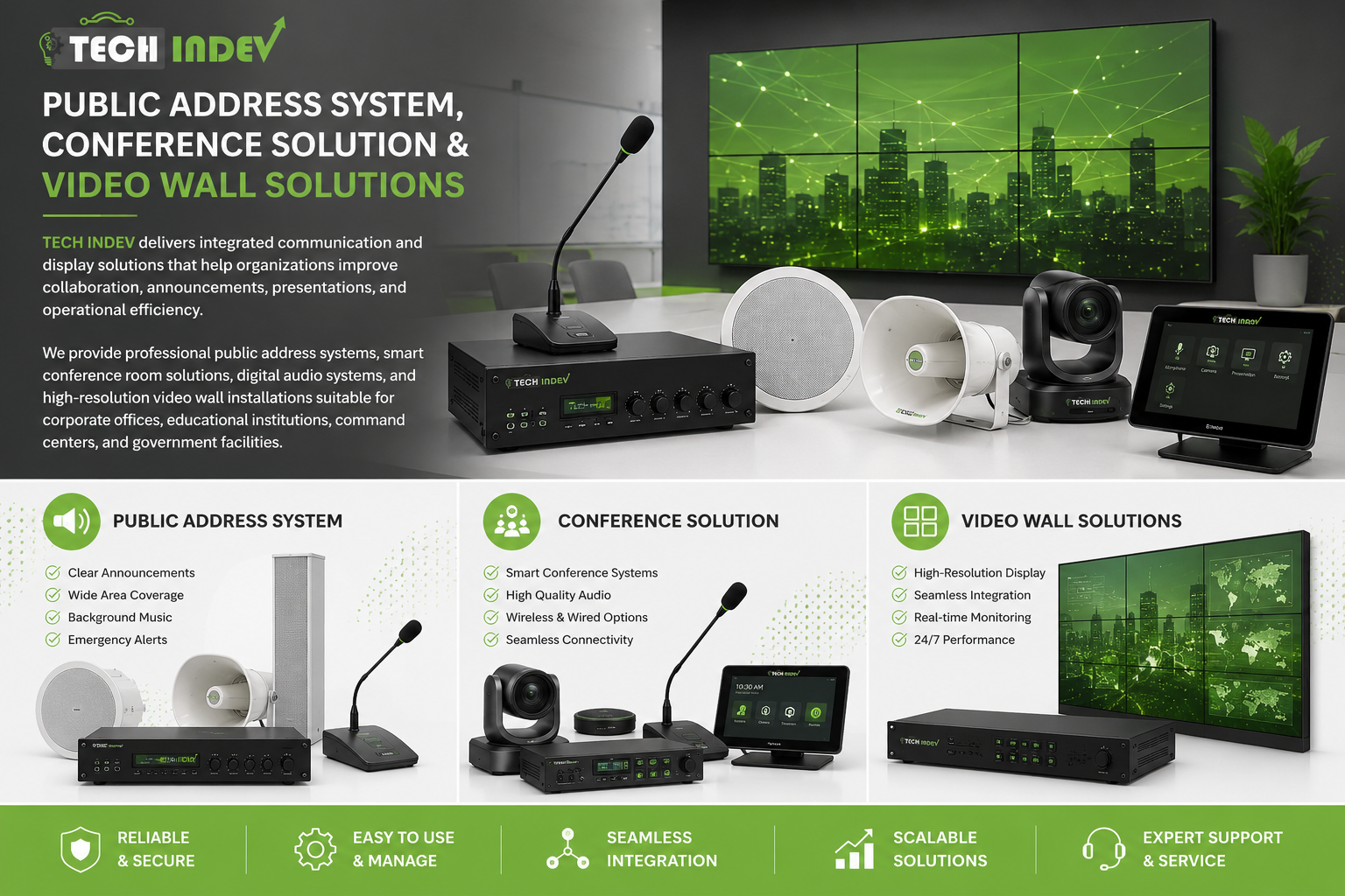 Public address conference and video wall solution project